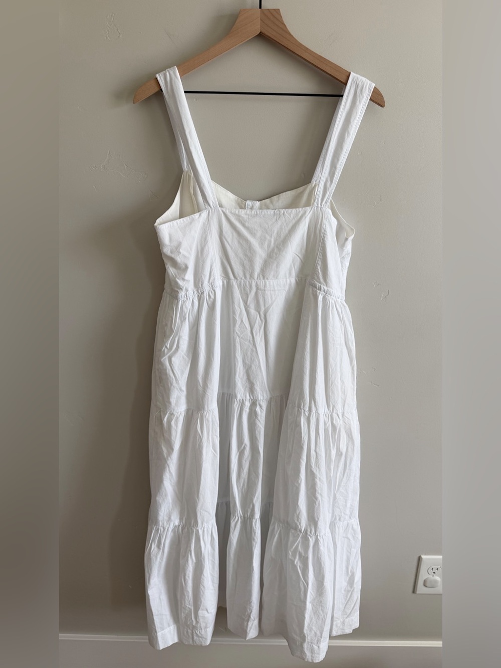 Madewell Button-Front Tiered Midi Dress in White - Picture 10 of 10